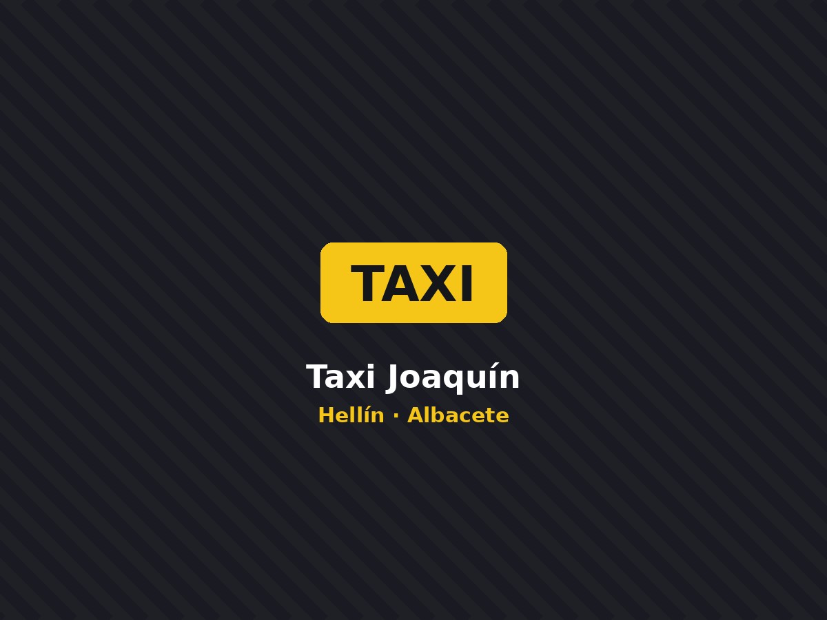 Joaquín, taxista en Hellín